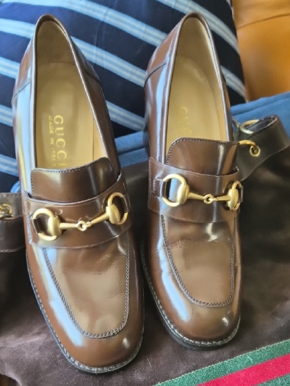 VINTAGE GUCCI Brown Leather Horsebit Loafers - Picture 6 of 7